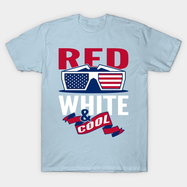 RED WHITE AND COOL American Summer T-Shirt by Scarebaby